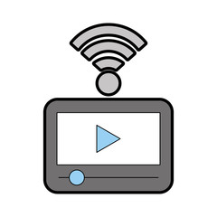 Tablet internet connection icon vector illustration design graphic
