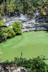 Sacred cenote at the archeological site Chichen Itza, Mexico
