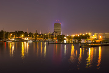 Riga Passenger Port in night