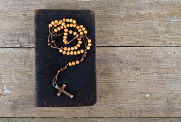 Rosary beads and breviary
