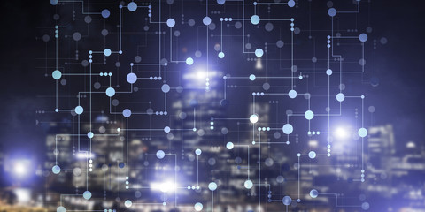 Wireless connection or networking concept as means of communicat