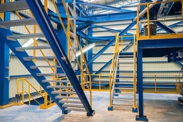 staircase steel structure in industrial factory