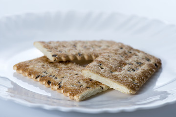 Cookies on a white plate