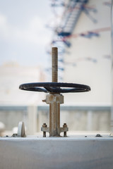 Gate valve in industrial plant