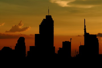 bangkok city in silhouette