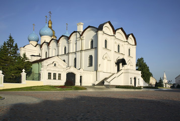 Fototapeta na wymiar Cathedral of the Annunciation (Blagoveschensky sobor) of Kazan Kremlin. Tatarstan, Russia