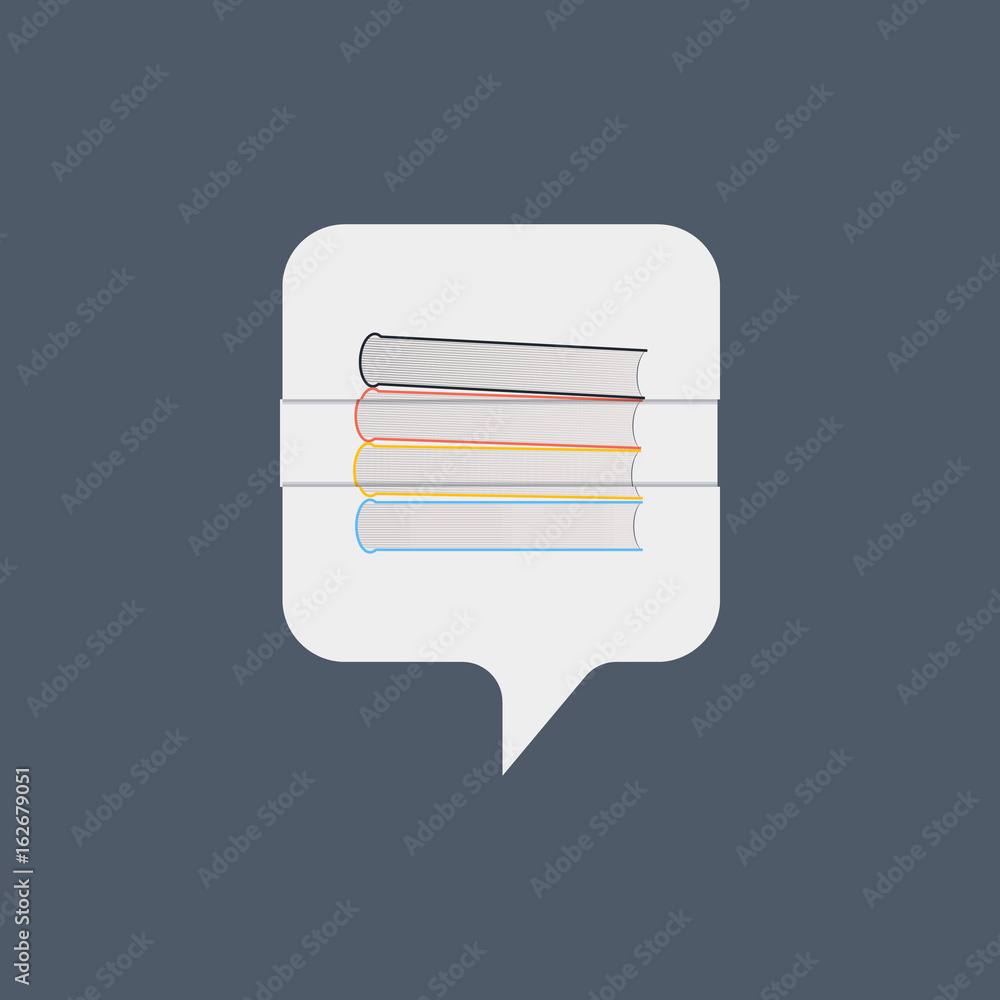 Aufkleber logo of books for design. flat design style concept icons for graphic and web design.