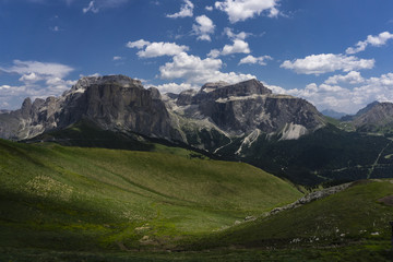 Fototapeta premium Beautiful scenery of the great mountain peaks. Dolomites. Italy.