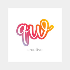 QW logo, vector. Useful as branding, app icon, alphabet combination, clip-art.