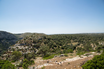 Fototapeta na wymiar Panorama, Riserva Naturale Orientata Cavagrande del Cassibile, primavera, Sicilia