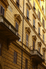 Typical mediterranean facade in the morning