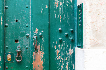 Vintage entrance to portugese apartment block