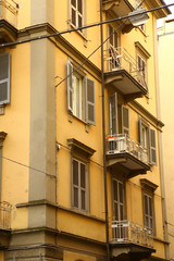 Fototapeta na wymiar Typical mediterranean facade in the morning
