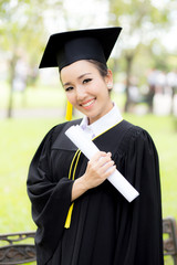 Happy graduated student girl, congratulations, graduate education success, concept education