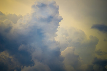 dark clouds in bad weather with sunshine