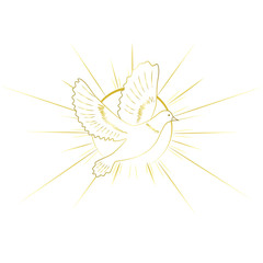 Christianity symbols. Gold color design.