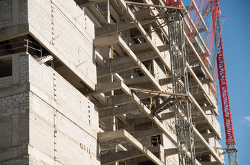 Fototapeta premium New buildings in construction in the center of the city of Quito, Ecuador
