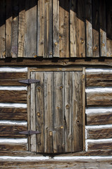 Old Log Cabin Window Shutter