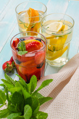 Detox fruit infused flavored water.