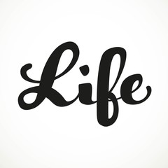 Life calligraphic inscription on a white background