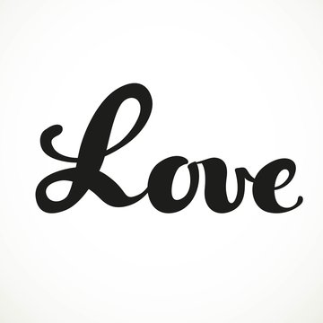 Love calligraphic inscription on a white background