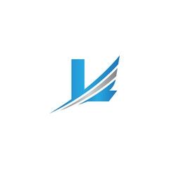 initial letter logo wing etno modern L