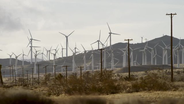 The video of windmills close to wires