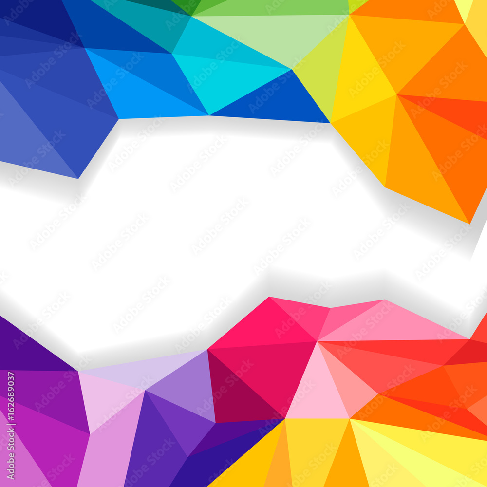 Poster Abstract triangle geometric wave stripes border on a white background. Polygonal pattern for your design.