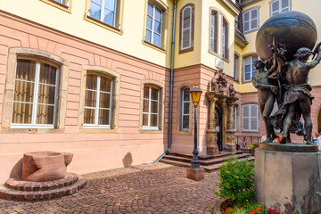 View of the courtyard with entry to the birth house (now museum) of Auguste Bartholdi, creator of...