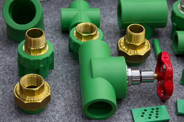 PPR water pipe fittings. Plumbing connection spare parts	