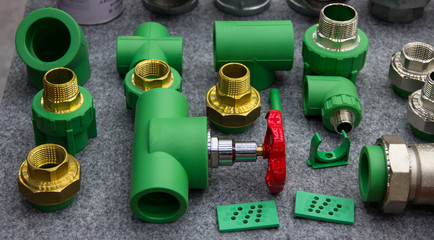 PPR water pipe fittings. Plumbing connection spare parts