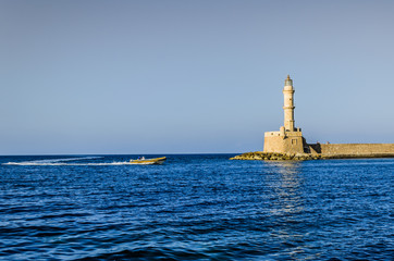 View of the lighthouse of Chania.