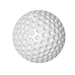 Single golf ball isolated on white background. 3D illustration.
