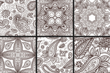 Floral mehendi pattern ornament vector illustration hand drawn henna pattern india tribal paisley background