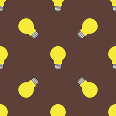 Cartoon lamps light bulb seamless pattern background design vector illustration brainstorm solution energy