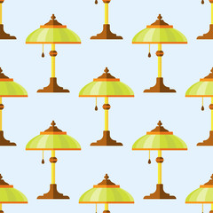 Cartoon lamps light bulb seamless pattern background design vector illustration brainstorm solution energy