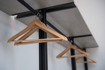 clothes hanger on clothes rail