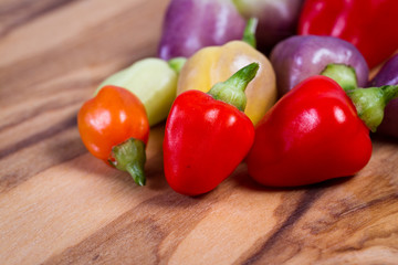 miniature colorful peppers