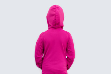 Back of Girl Wearing Sweater Isolated on White