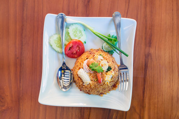 fried rice with seafood in Thai style