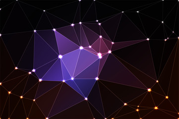 Purple brown black geometric background with mesh and lights