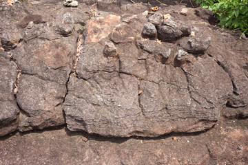 Stone cliffs in the mountains as a background.