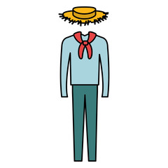 male Typical farmer costume icon vector illustration design