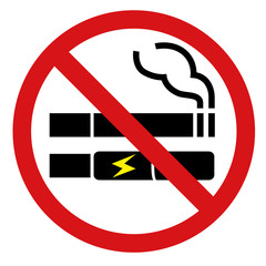 No Smoking including electronic cigarettes sign. - obrazy, fototapety, plakaty