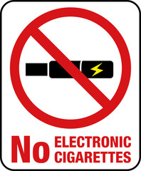 No Smoking including electronic cigarettes sign.