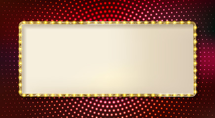 Colorful retro marquee stylish frames with light bulbs. Vector empty frames, landmarks, cloud symbol, ribbon. Cool eye-catching borders fit for any content. © ilona_pitkin