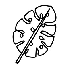 tropical leafs decorative icon vector illustration design