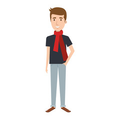 young man model avatar character vector illustration design