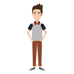 young man model avatar character vector illustration design