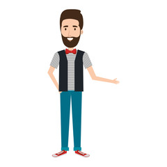 young man model avatar character vector illustration design